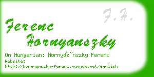 ferenc hornyanszky business card